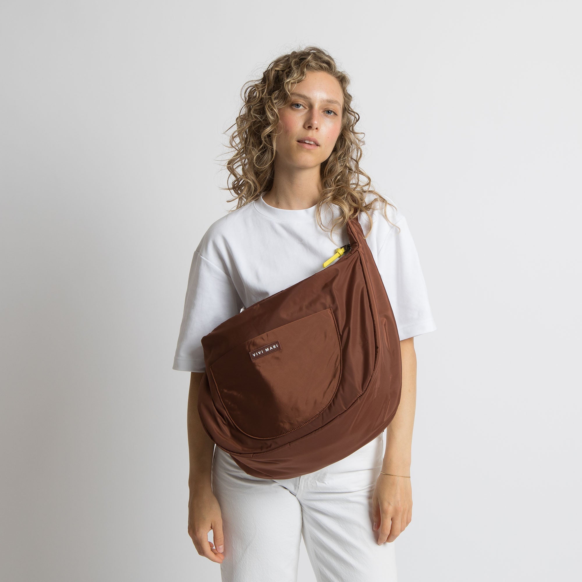 Padded Hip Bag oversized - tan - VIVI MARI
