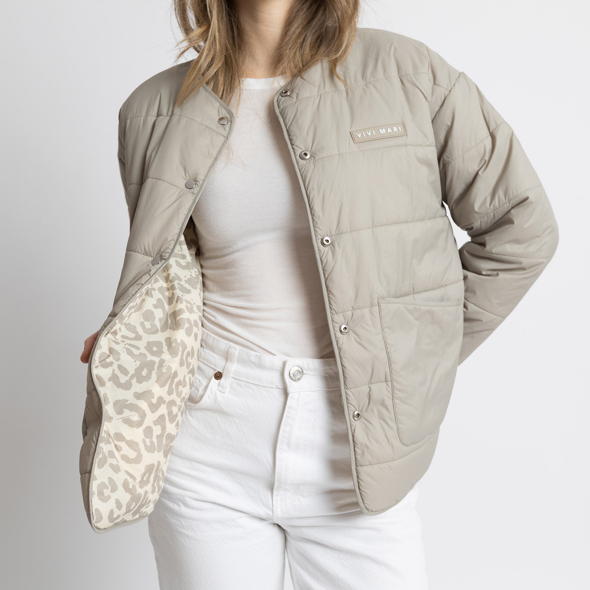Ultra Light Puffer Jacket stone/leo stone - sand - VIVI MARI