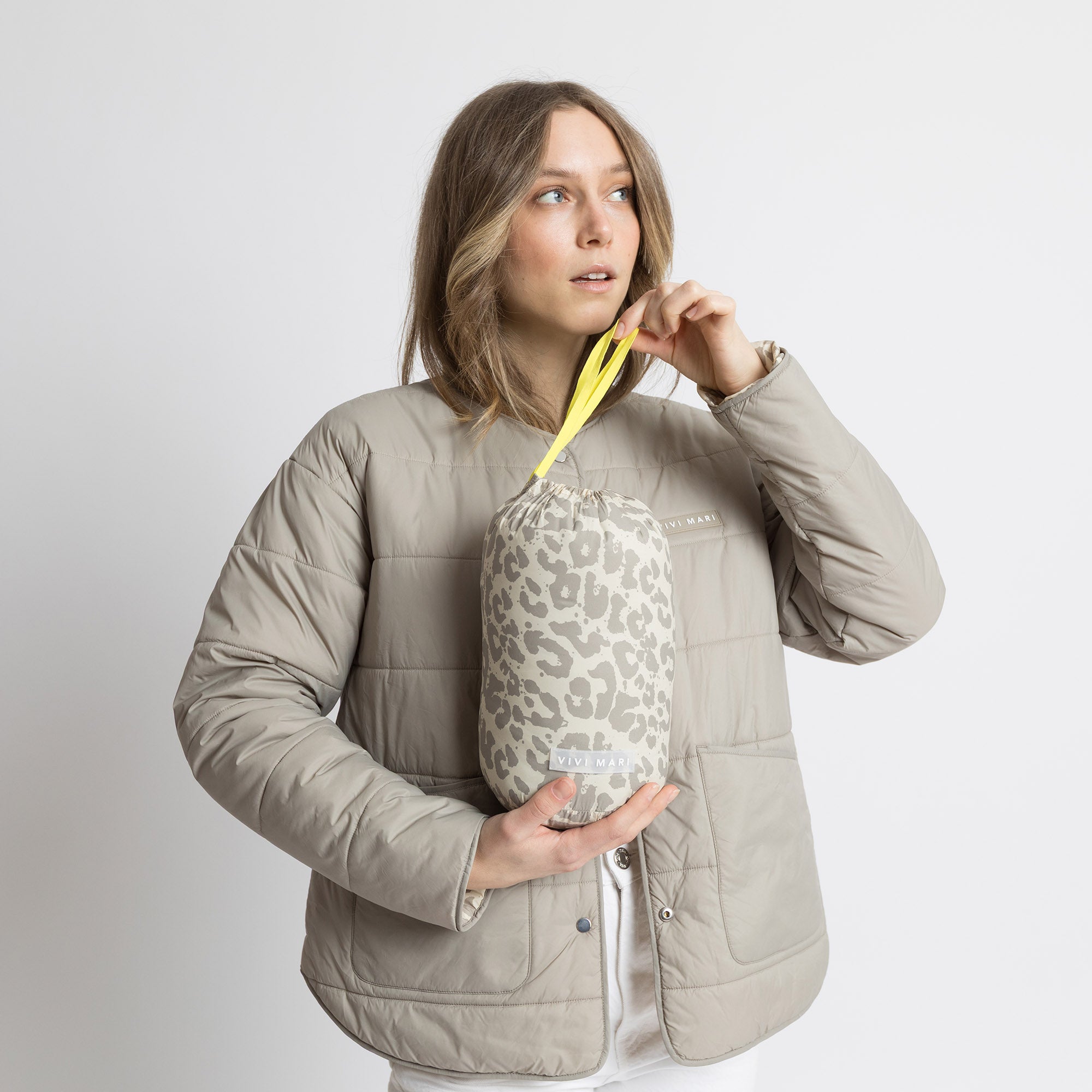 Ultra Light Puffer Jacket stone/leo stone - sand - VIVI MARI