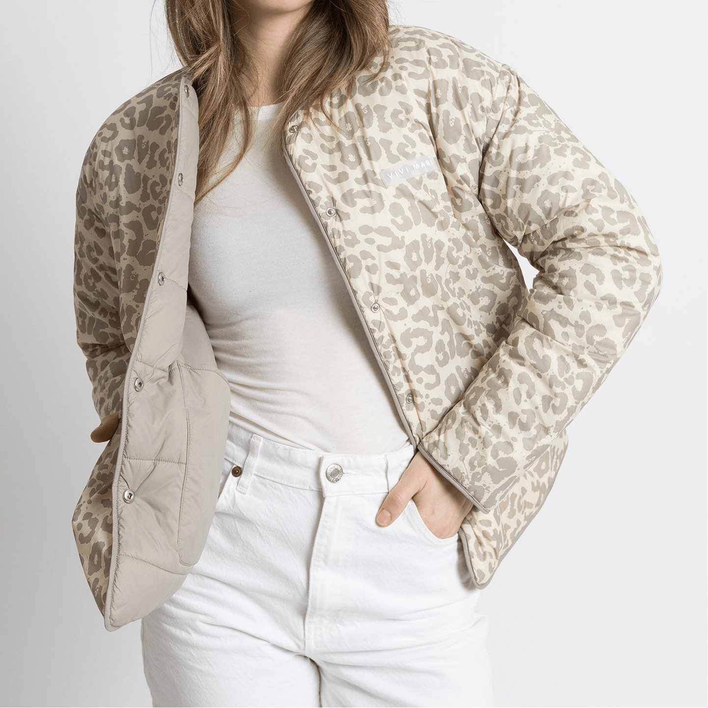Ultra Light Puffer Jacket stone/leo stone - sand - VIVI MARI