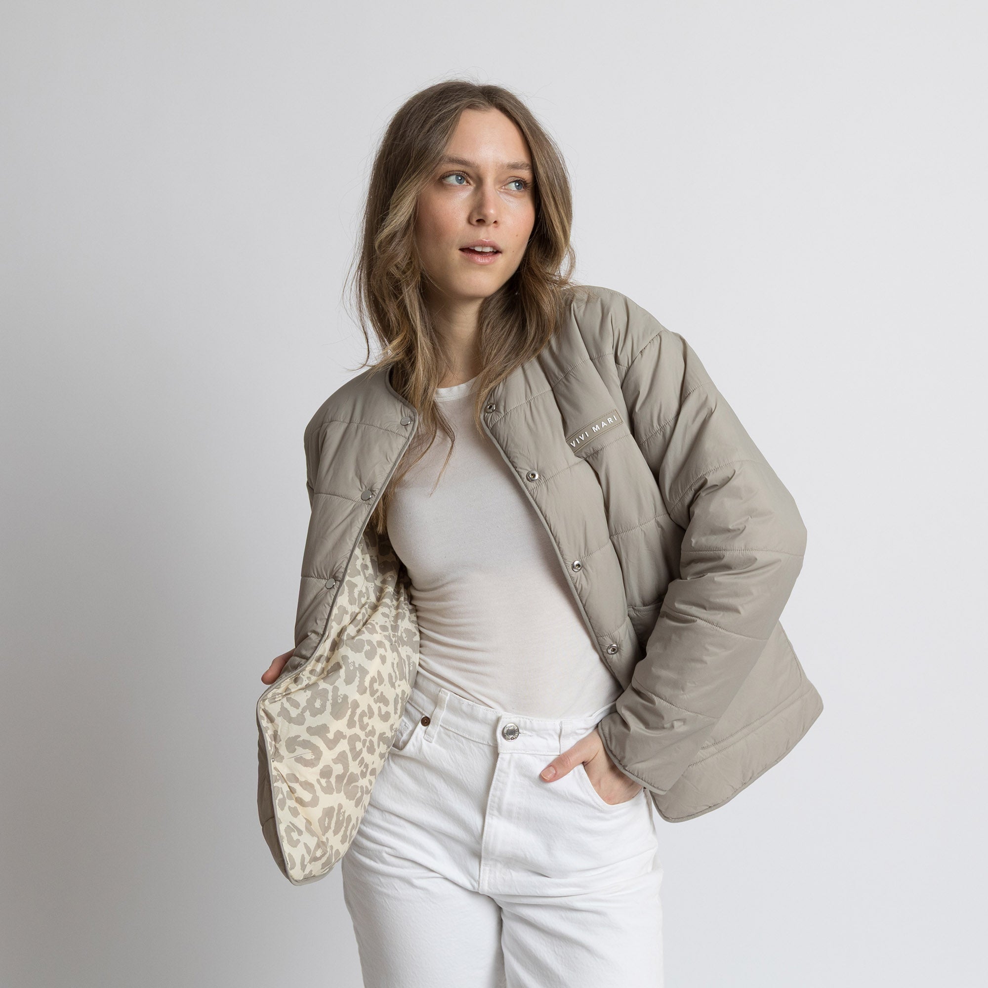 Ultra Light Puffer Jacket stone/leo stone - sand - VIVI MARI