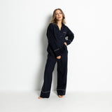Pyjama Shirt long sleeve - solid navy - VIVI MARI