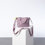 padded tote bag mini + strap basic woven slim - ash plum