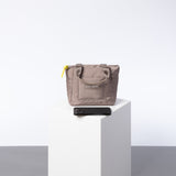 padded tote bag mini + strap basic woven slim - dark mushroom