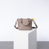padded tote bag mini + strap basic woven slim - dark mushroom