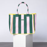 Carry All Bag - bold stripes green/rosé