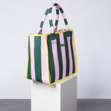 Carry All Bag - bold stripes green/rosé