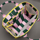 Carry All Bag - bold stripes green/rosé