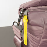 padded tote bag medium + strap basic woven slim - ash plum