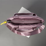 padded tote bag small + strap basic woven slim - ash plum