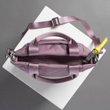 padded tote bag mini + strap basic woven slim - ash plum