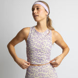 Activewear Top cropped leo splashes lavender/grey