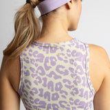Activewear Top cropped leo splashes lavender/grey