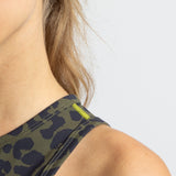 Activewear Top cropped leo splashes navy/olive