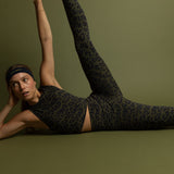 Activewear Top cropped leo splashes navy/olive