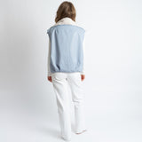 Reversible Bomber Vest - ash blue/sand