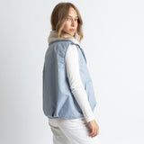 Reversible Bomber Vest - ash blue/sand