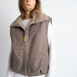 Reversible Bomber Vest - dark mushroom/mushroom