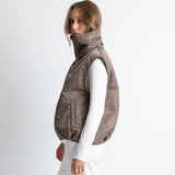 Reversible Bomber Vest - dark mushroom/mushroom
