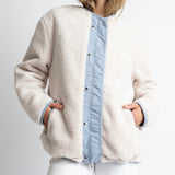 Reversible Bomber Jacket - ash blue/sand