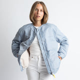 Reversible Bomber Jacket - ash blue/sand