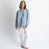 Reversible Bomber Jacket - ash blue/sand