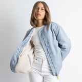 Reversible Bomber Jacket - ash blue/sand