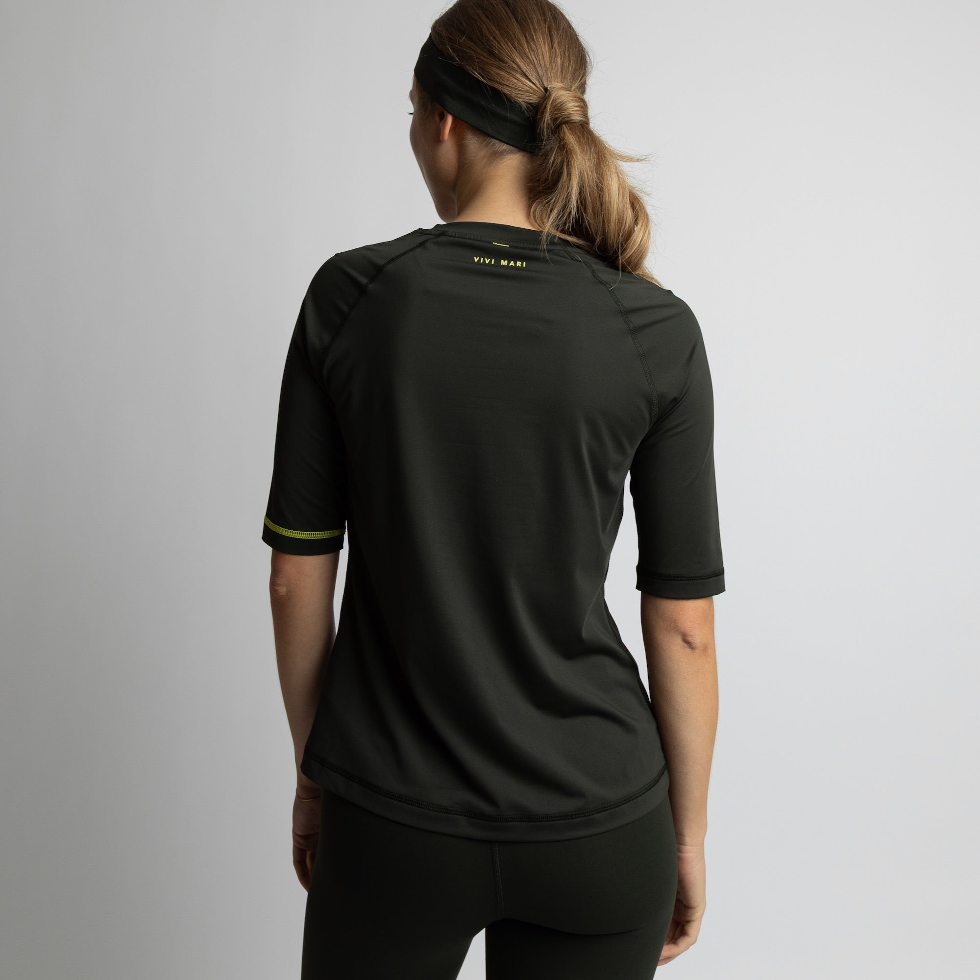 Activewear Half Sleeve T-Shirt deep olive - VIVI MARI