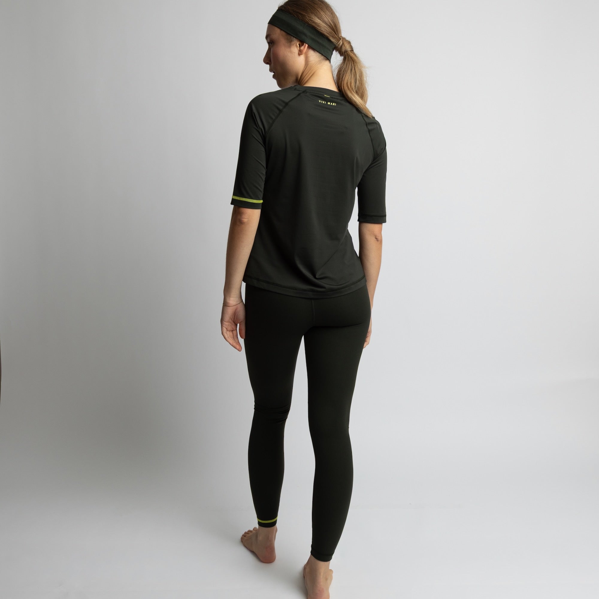 Activewear Half Sleeve T-Shirt deep olive - VIVI MARI