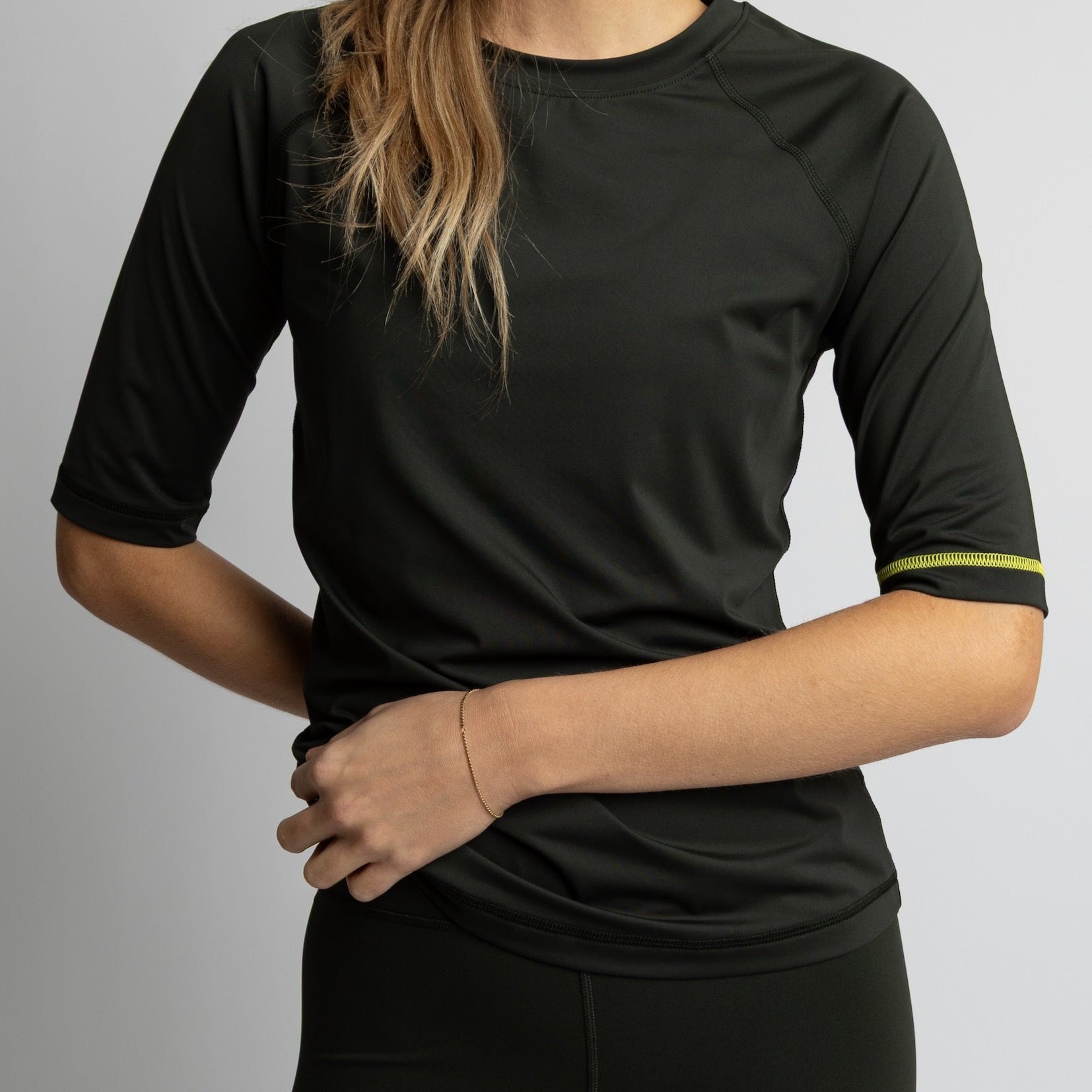 Activewear Half Sleeve T-Shirt deep olive - VIVI MARI