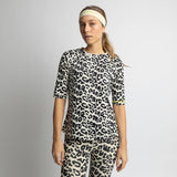 Activewear Half Sleeve T-Shirt leo splashes black/sand - VIVI MARI