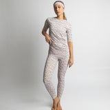 Activewear Half Sleeve T-Shirt leo splashes lavender/grey - VIVI MARI