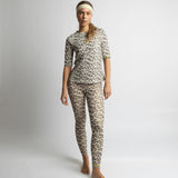 Activewear Half Sleeve T-Shirt leo splashes mushroom/sand - VIVI MARI