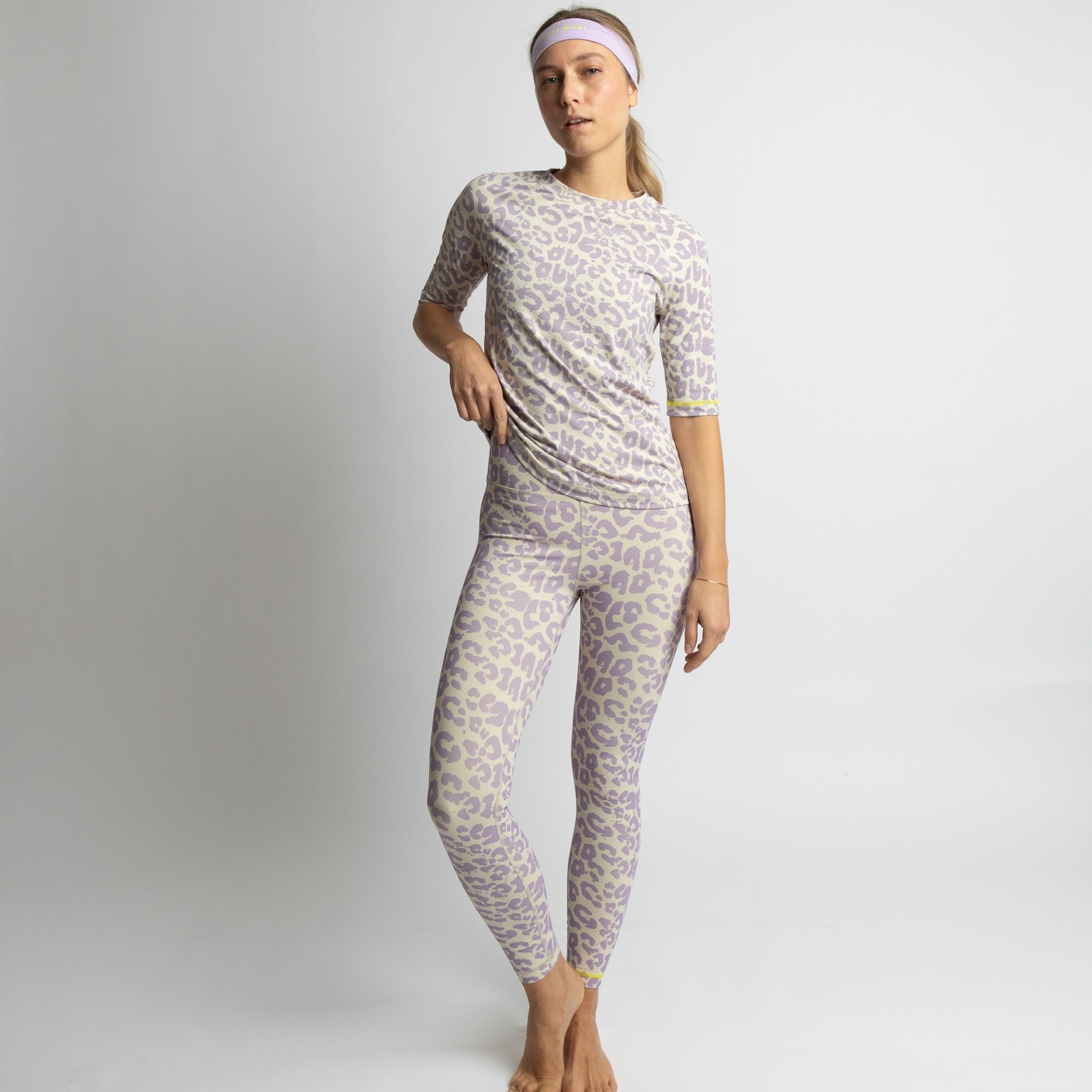 Activewear Leggings leo splashes lavender/grey - VIVI MARI