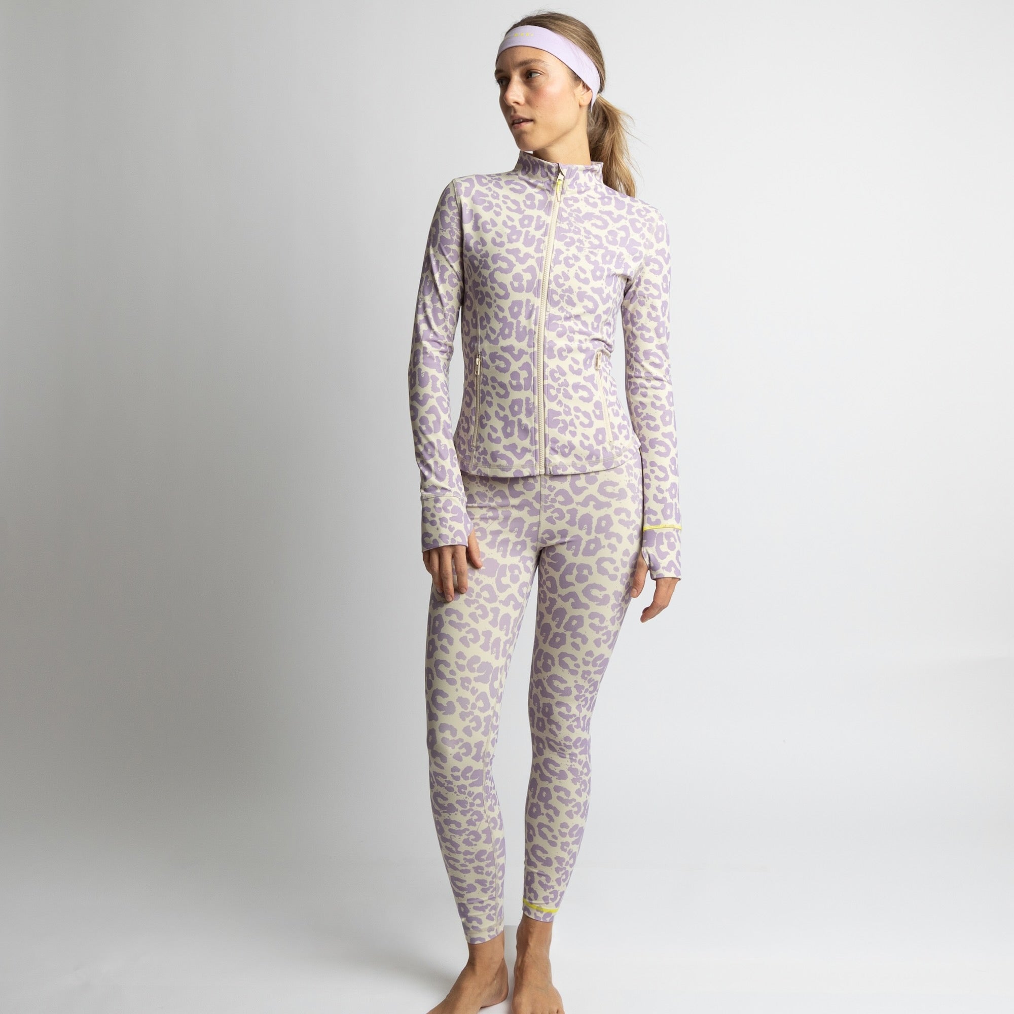 Activewear Leggings leo splashes lavender/grey - VIVI MARI