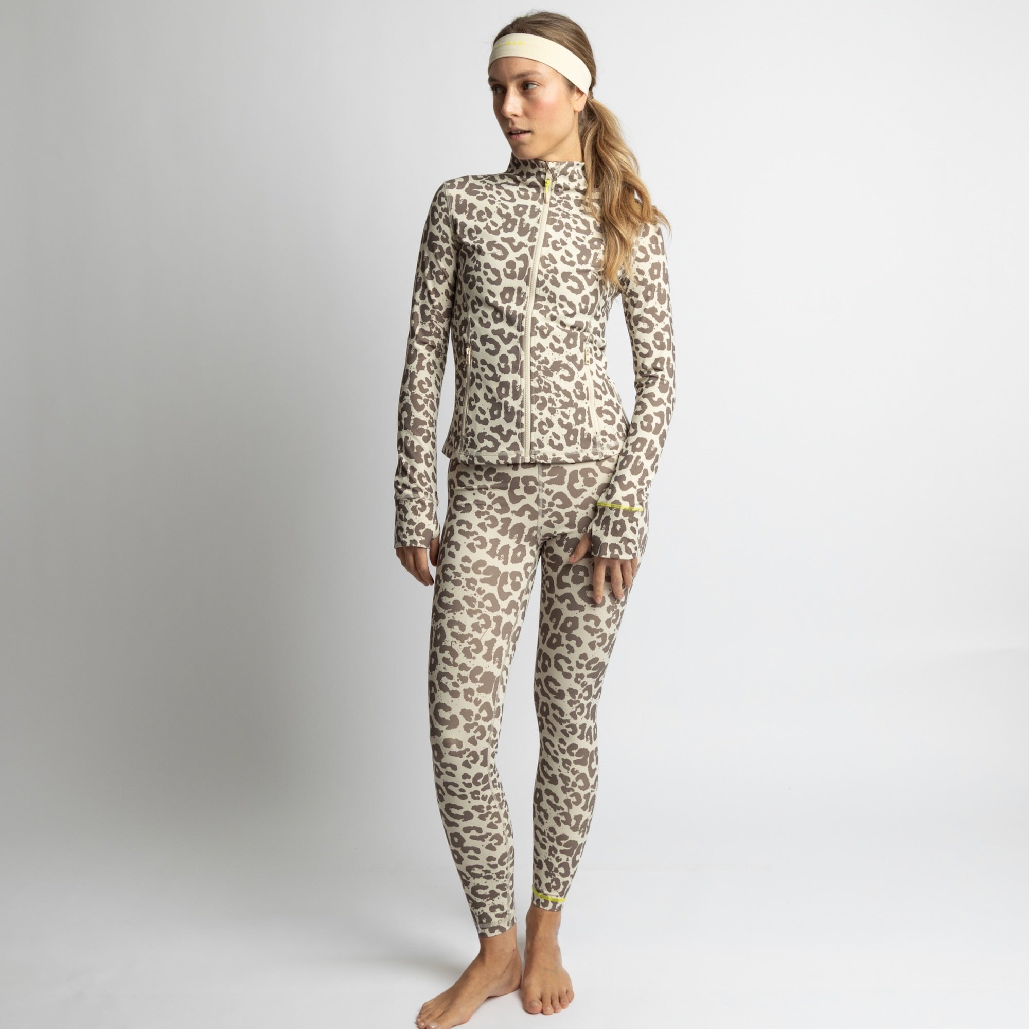 Activewear Leggings leo splashes mushroom/sand - VIVI MARI