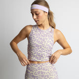 Activewear Top cropped leo splashes lavender/grey - VIVI MARI