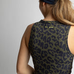Activewear Top cropped leo splashes navy/olive - VIVI MARI