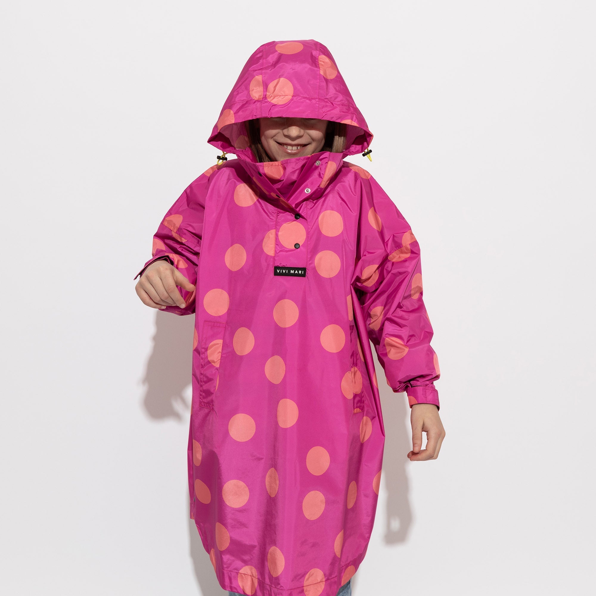 Kids Raincoat dots magenta/peach - VIVI MARI