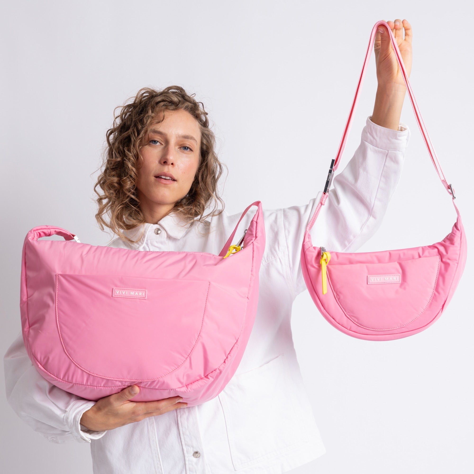 Padded Hip Bag medium - soft pink - VIVI MARI