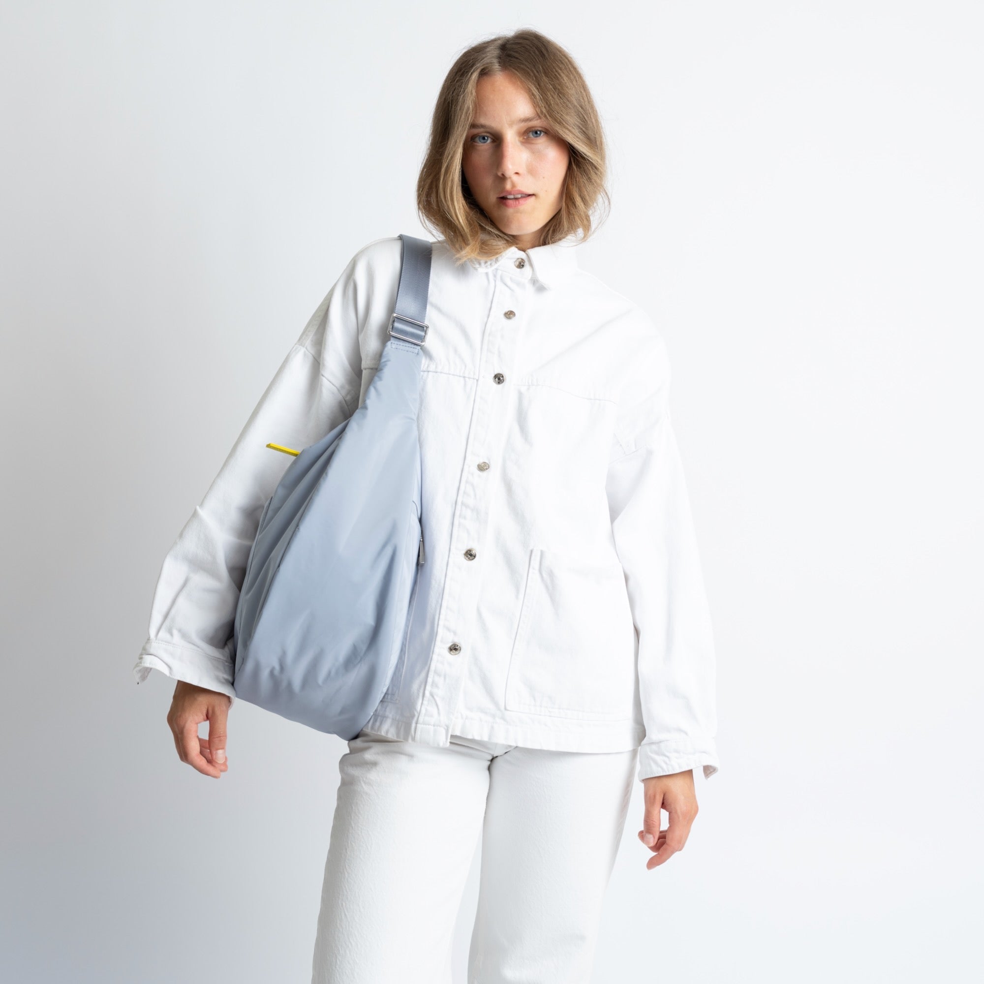 Padded Hip Bag oversized - ash blue - VIVI MARI