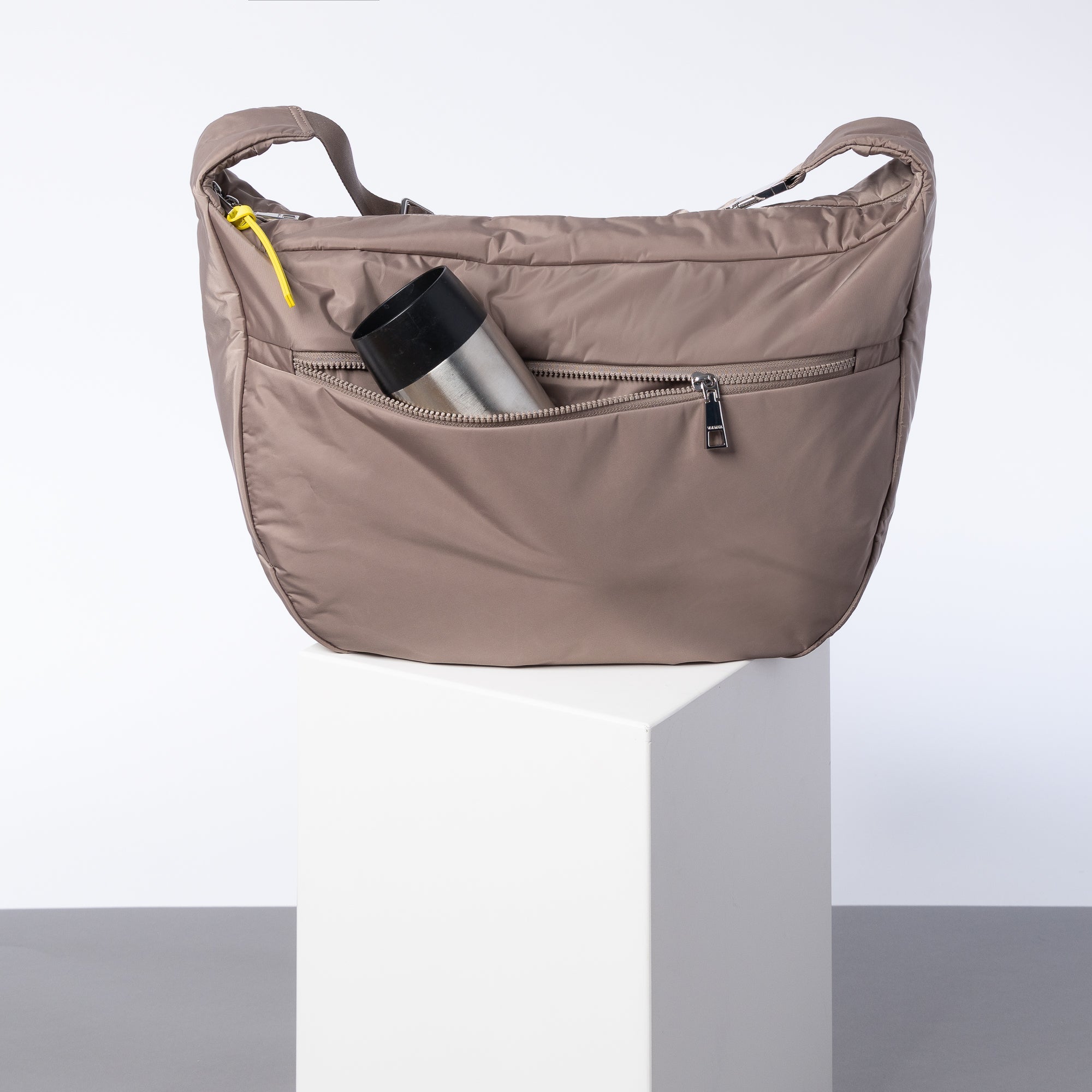 Padded Hip Bag oversized - dark mushroom - VIVI MARI
