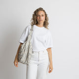 Padded Hip Bag oversized - leo splashes grey/sand - VIVI MARI