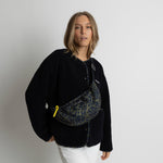 Padded Hip Bag oversized - leo splashes navy/olive - VIVI MARI