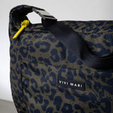 Padded Hip Bag oversized - leo splashes navy/olive - VIVI MARI