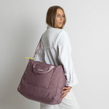 padded tote bag large + strap basic woven slim - ash plum - VIVI MARI
