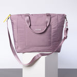 padded tote bag large + strap basic woven slim - ash plum - VIVI MARI