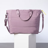 padded tote bag large + strap basic woven slim - ash plum - VIVI MARI