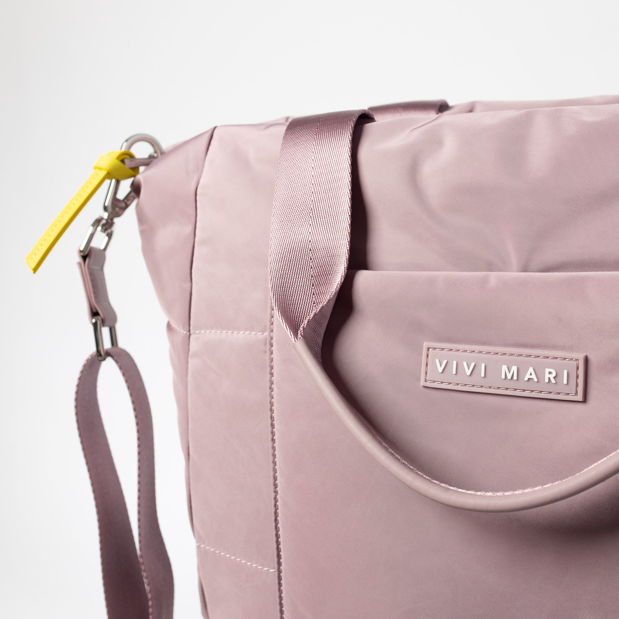 padded tote bag medium + strap basic woven slim - ash plum - VIVI MARI