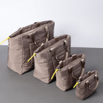 padded tote bag medium + strap basic woven slim - dark mushroom - VIVI MARI